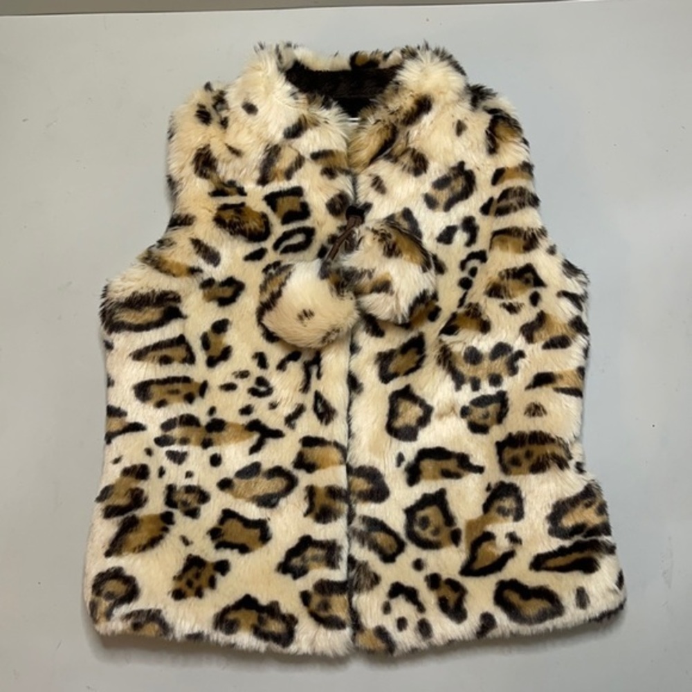 American-Widgeon Toddler Vest Leopard Faux Fur 2T